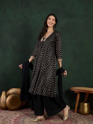 Tasrika Printed Kurta, Palazzo & Dupatta Set