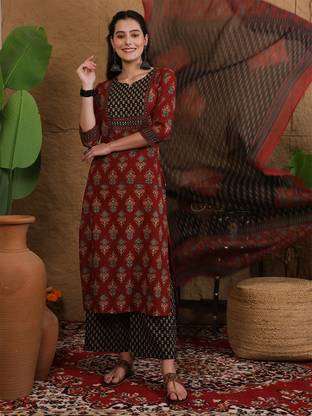 Gulmohar Jaipur Women Kurta Palazzo Dupatta Set