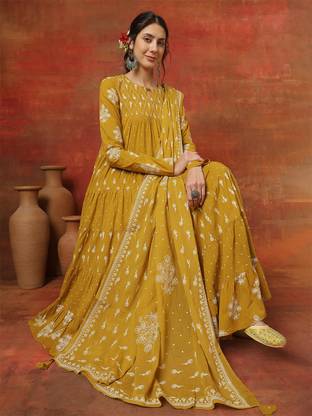 Gulmohar Jaipur Women Kurta Palazzo Attached Dupatta Set