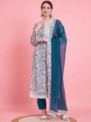 VBUYZ Women Kurta Pant Attached Dupatta Set