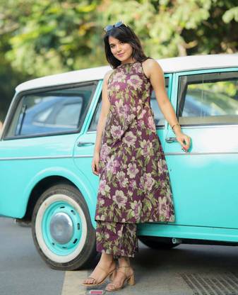 R M K Printed Kurta, Palazzo & Dupatta Set