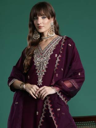 Indo Era Women Kurta Pant Dupatta Set