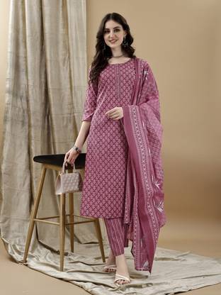 Tasrika Printed Kurta, Trouser/Pant & Dupatta Set