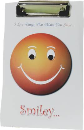 90 Degree Small A5 Size Clipboard Writing Exam Pad Board for Kids Smiley 6x9 inch