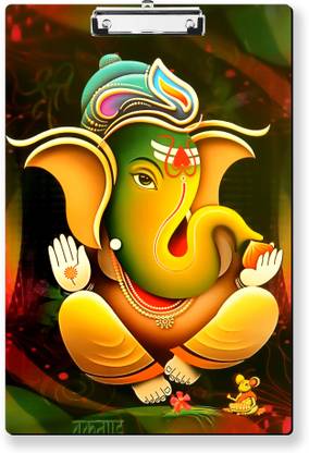 Regalocasila Lord Ganesha Durable Printed Clipboard Exam Pad Scratch Resistant Surface