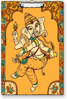 Regalocasila Bhagwan Ganesh Photo Durable Printed Clipboard Exam Pad Water Resistant Surface