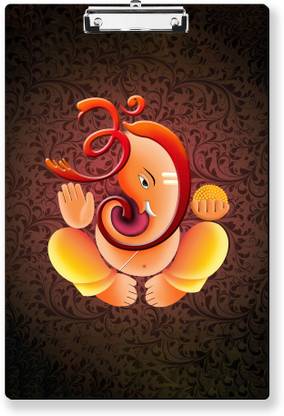 Regalocasila Bright color Lord ganesha Digital Printed Exam Pad