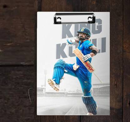 DURGAWALLCRAFT King Kohli Digital Reprint Clip Board Exam Pad Size (14x10 Inches)