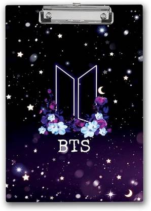 Crative Design Best BTS Theme Purple Colored Printed Design Examination Writing Pad
