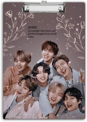 All Your Design BTS_003" Theme Exam Board,ExamPad,Clipboard WritingPad for Kids,Students etc