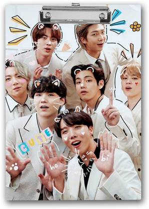 PARIVRIT Unique Printed Design "BTS ARMY " White Theme Examination Pad