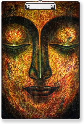 Regalocasila Lord Buddha Photo Durable Printed Clipboard Exam Pad Water Resistant Surface