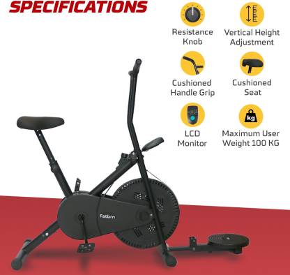 fatbrn FB 2003 Exercise Cycle Stationary Handles with Twister & Pushup Bar Dual-Action Stationary Exercise Bike