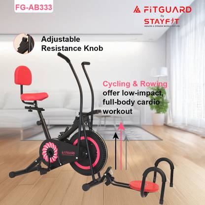 FITGUARD FG AB 333 By STAYFIT Multi Stationary bike Moving Handle Backrest Twister Pushup Indoor Cycles Exercise Bike