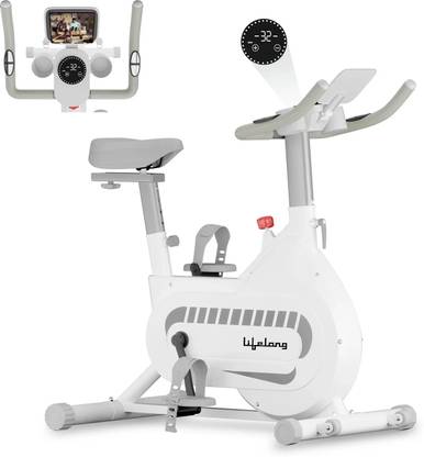 Lifelong Fit Pro Spin Bike with 8Kg Flywheel| Adjustable Resistance| Heart Rate Sensor Upright Stationary Exercise Bike