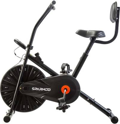 Sparnod Fitness SAB-03_R Upright Bike with Height Adjustable seat with Back Rest and Resistance Indoor Cycles Exercise Bike