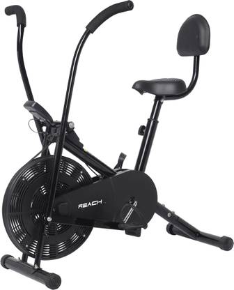 Reach AB-110BS Air Bike Stationary Exercise Cycle With Back Support Seat & Moving handle Upright Stationary Exercise Bike