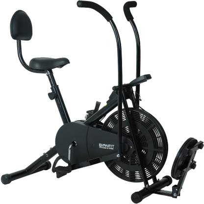 BIONFIT | Air Bike Exercise Cycle For Home | With Twister & Back Support | Moving Handle Dual-Action Stationary Exercise Bike