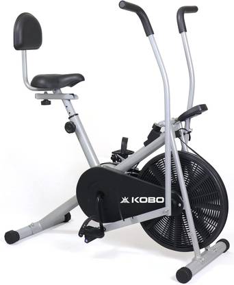 KOBO 2 in 1 Dual Action Exercise Air Bike with Back Rest Cycle for Home Weight Loss Dual-Action Stationary Exercise Bike
