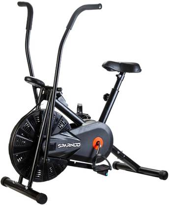 Sparnod Fitness SAB-06_R Air Bike with Height Adjustable seat without Back Rest and Resistance Upright Stationary Exercise Bike
