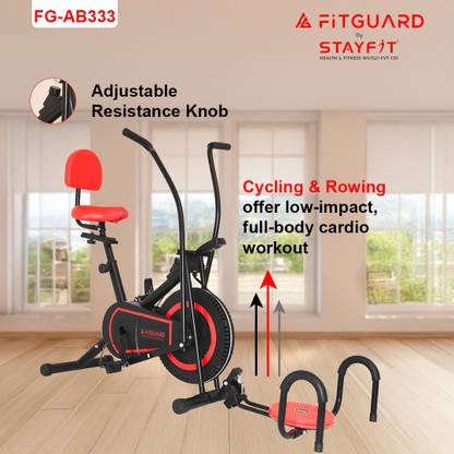 FITGUARD FG-AB 333 By STAYFIT Multi Fitness Cycle Moving Handle Backrest Twister Pushup Indoor Cycles Exercise Bike