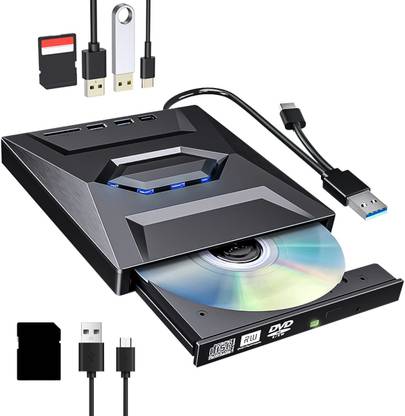FKU External CD/DVD Drive for Laptop - 5 in 1 USB CD Drive External DVD Writer