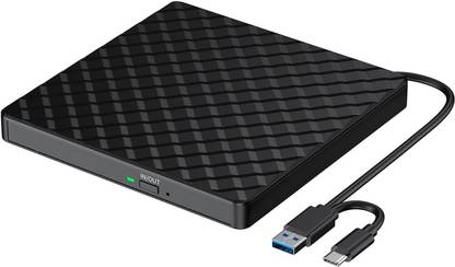 spincart USB 3.0 & Type C External Optical Drive for Laptop, CD/DVD ROM +/-RW CD Burner External DVD Writer