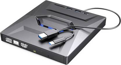 microware Multi-Function 5-in-1 Type-C DVD Recorder 3.0 USB External DVD writer Burner External DVD Writer