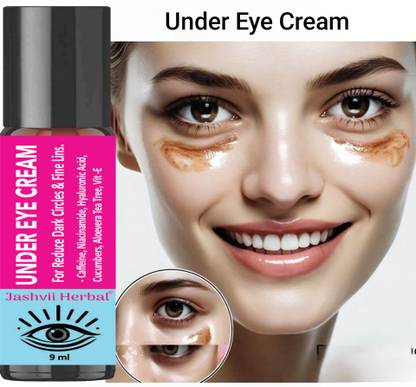 jashvii herbal Under Eye Cream For Reduce Dark Circles With Caffain, Niacinemide, Cucumber