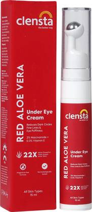 Clensta Red Aloe Vera Under Eye Cream For Dark Circles, Puffiness & Fine Lines
