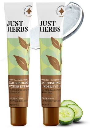 Just Herbs Nourishing Under Eye Gel Pack of 2 | Green Tea, Carrot Seed