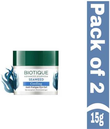 BIOTIQUE Seaweed Cooling Anti-Fatigue Eye Gel 15g (Pack of 2)