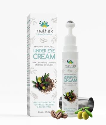 Mathak Natural Under Eye Cream with Roller for Dark Circle and Fine lines.