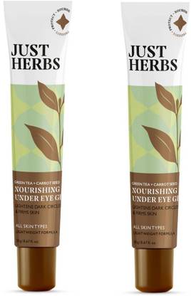 Just Herbs Nourishing Under Eye Gel Pack of 2 | Green Tea, Carrot Seed