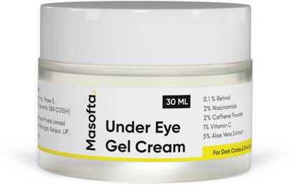 Masofta Under Eye Gel Cream with Retinol & Caffeine for Dark Circles & Puffy Eyes