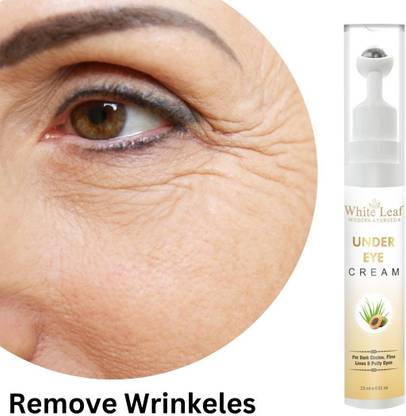 White Leaf Under Eye Creamwith Cooling Ball Massager, Effectively Minimizes Dark Circles