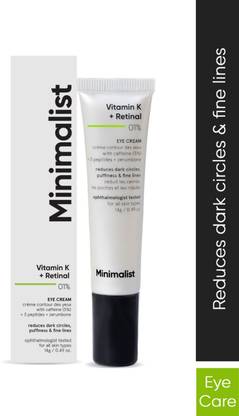 Minimalist Vitamin K + Retinal 01% Eye Cream for under-eye dark circles & Puffiness