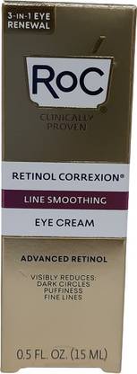 RoC Retinol Correxion Line Smoothing Anti-Aging Retinol Eye Cream for Dark Circles 0.5 Ounce
