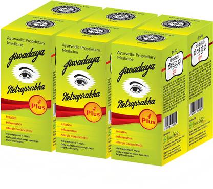 Jiwadaya Netraprabha Plus Ayurvedic Herbal Eye Drops for Dry eyes (Pack of 6X10ml) Eye Drops