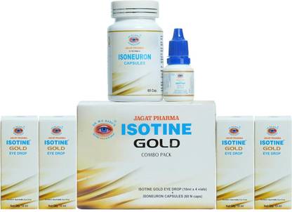 ISOTINE GOLD Gold Kit Eye Drops & ISO Neuron Capsule (10ml x 4 drops 60 Caps Eye Drops