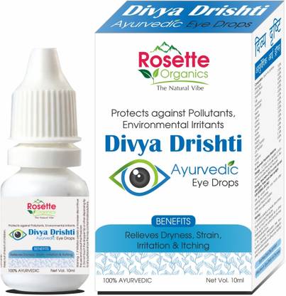 rosette organics Divya Drishti Ayurvedic Eye Drops | For Dryness, Redness, Itching, Hydration Eye Drops