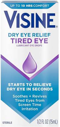 Visine Tired Eye Relief Lubricant Eye Drops (Pack of 2) Eye Drops