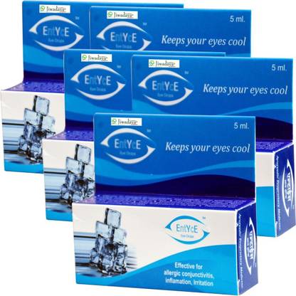 Jiwadaya Entyce rose water based eye drop for inflammation & Dry eyes (Pack of 5X5ml) Eye Drops