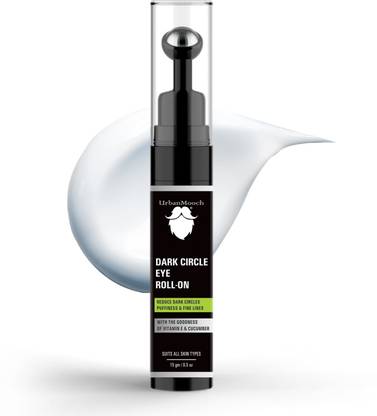 UrbanMooch Under Eye Gel Roll On with Massage Roller to Reduce Dark Circles, Puffiness