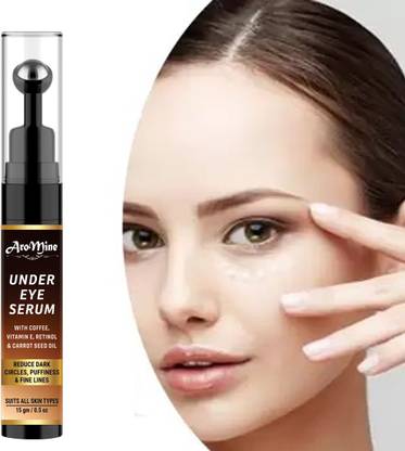 AroMine Under Eye Serum with Reduce Dark Circles, Puffiness, Dryness, Fine Lines-
