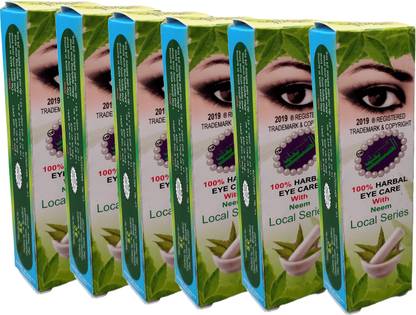 SENECIO Neem Surma Natural Herbal Waterproof Organic Kohl EyeLiner Inside Applicator 6 x 30 g