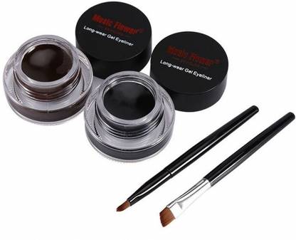 music flower 24 Black & Brown Brow & Gel Liner Kit with Waterproof Formula 6 ml