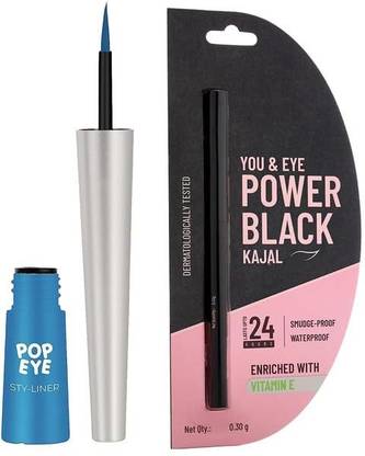 muphin trading company Combinations of Blue Bird Pop Eyeliner And You & Eye Power Black Kajal 4 g