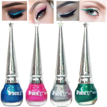 touchup Smudge proof Glitter Liquid Eyeliner set of 4, 5ml Each, Blue, Pink, Green and Silver 20 ml