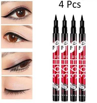 Hezruck Insta Beauty Water & Smudge Proof 36 Hour Long Lasting Liquid EyeLiner Pack of 4 15 g